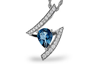 B329-82846: NECK 1.04 LONDON BLUE TOPAZ 1.23 TGW (8x6MM)