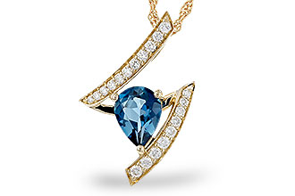 B329-82846: NECK 1.04 LONDON BLUE TOPAZ 1.23 TGW (8x6MM)