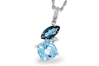 B329-85546: NECKLACE 2.37 TW BLUE TOPAZ 2.40 TGW