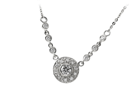 G060-80091: NECKLACE .17 BR .33 TW